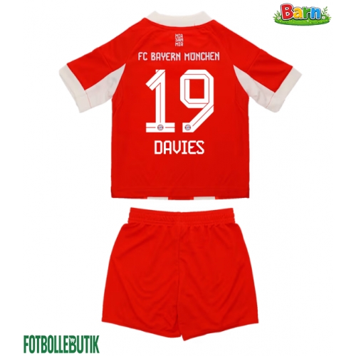 Bayern Munich Alphonso Davies #19 Hemmaställ Barn 2025-26 Kortärmad (+ Korta byxor)